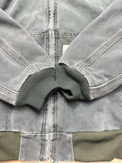 2002 Kids Youth Vintage Carhartt Dark Green Quilted Lined Hooded Active Jacket / 7y 8y 9y