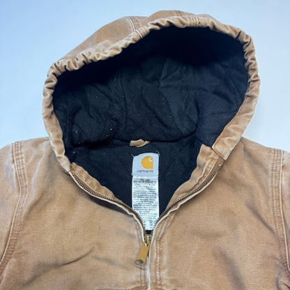 2005 Kids Active Brown Carhartt Lined Thick Warm Hooded Jacket M 8Y