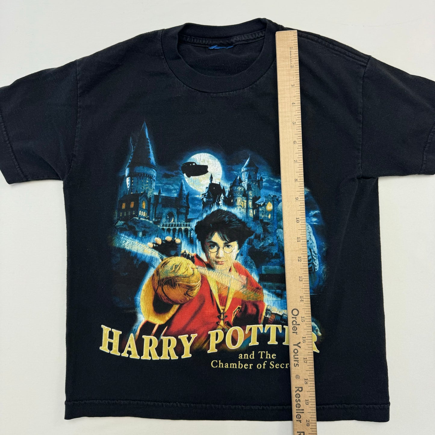 2000s Kids Youth Vintage Harry Potter And the Chamber of Secrets Black 100% Cotton T-Shirt 8Y 9Y 10Y