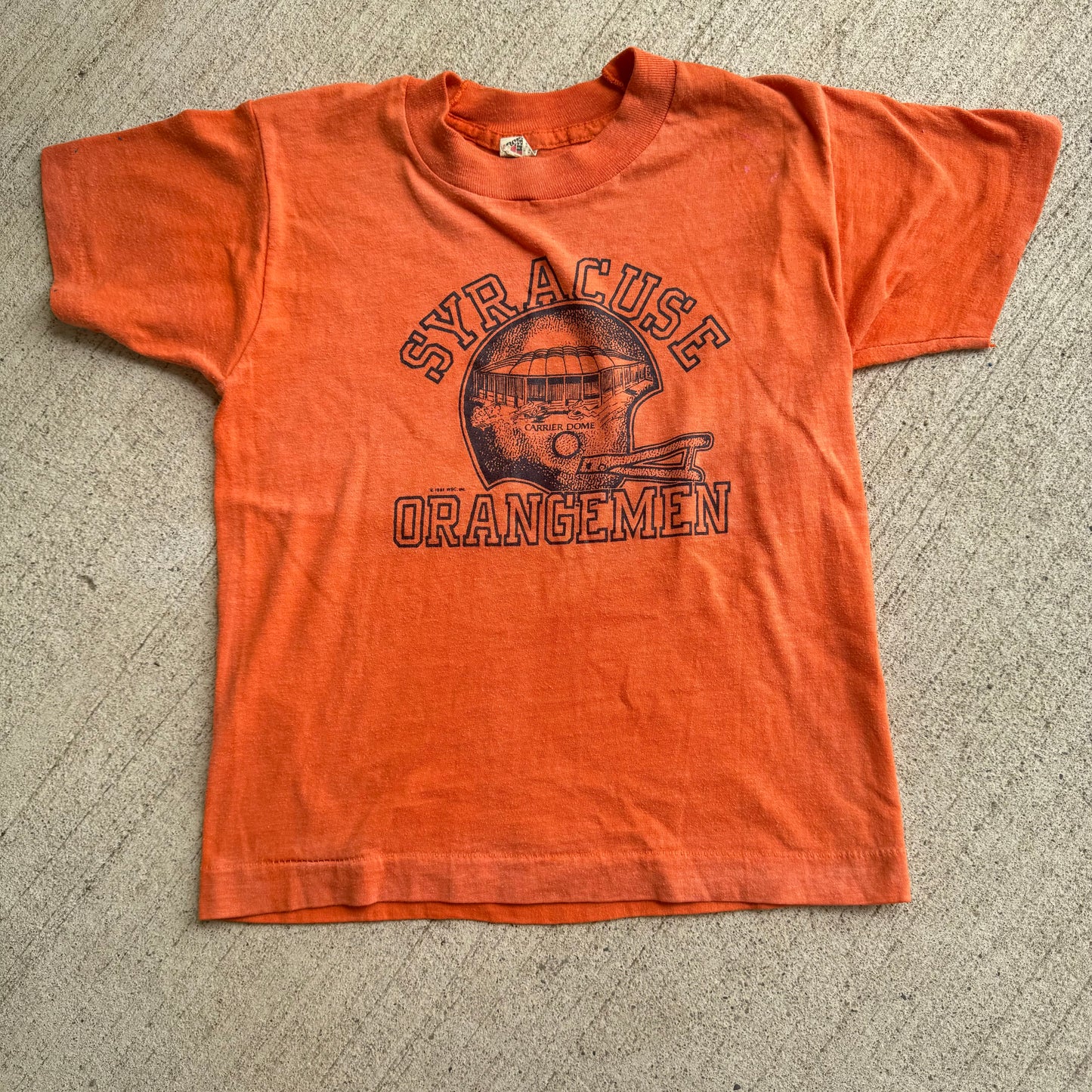 80s Kids Vintage Screen Stars Syracuse Orangemen Football Orange T-shirt 10Y 12Y