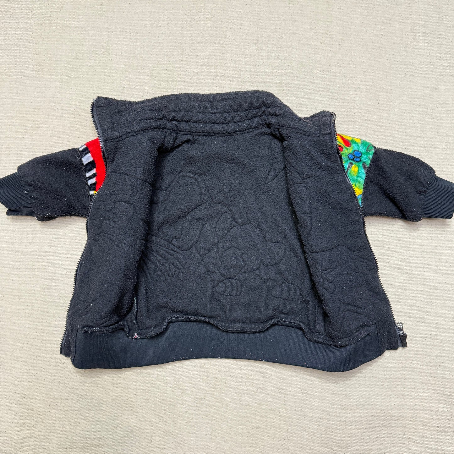 90s Kids Infant Vintage Handmade Lion King Towel Fabric Zip Up Jacket / 12m 18m 24m