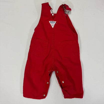 90s Kids Baby Solid Red Oshkosh B’Gosh Overall 100% Cotton /6m/9m/ Made in USA