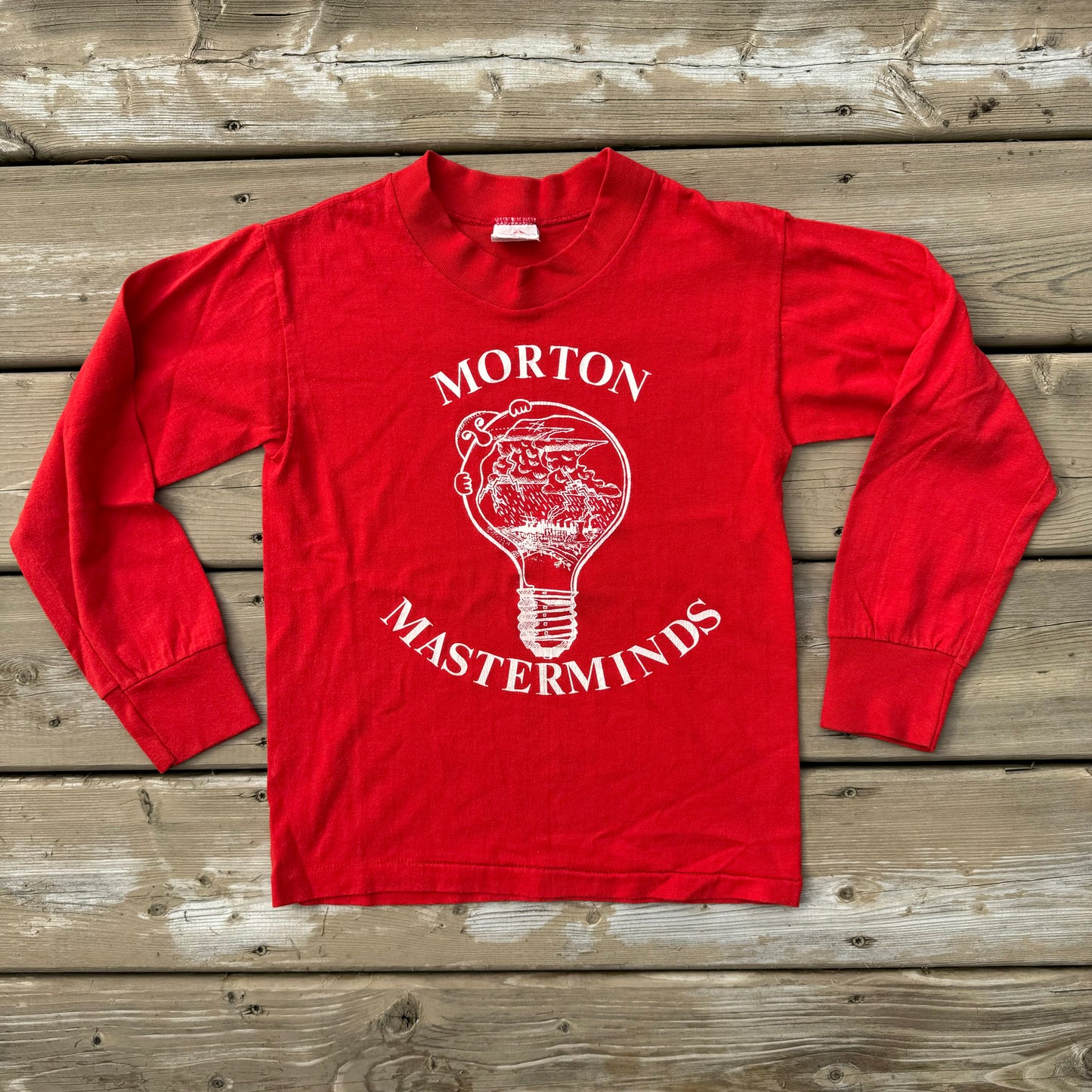 80s 90s Kids Morton Masterminds Red L/S M 10-12Y