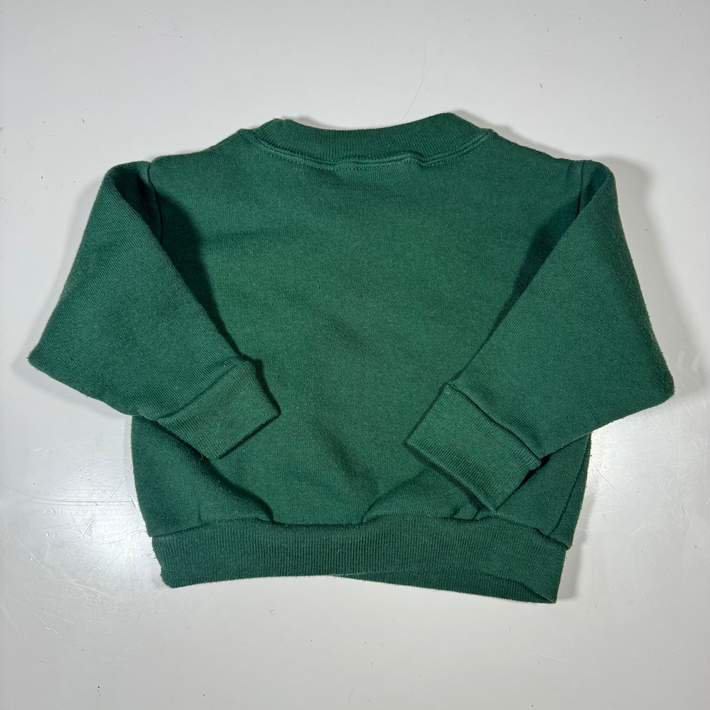 Early 2000s Kids Baby Vintage Future Bison North Dakota State Green Pullover Crew Sweatshirt 12M