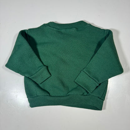 Early 2000s Kids Baby Vintage Future Bison North Dakota State Green Pullover Crew Sweatshirt 12M