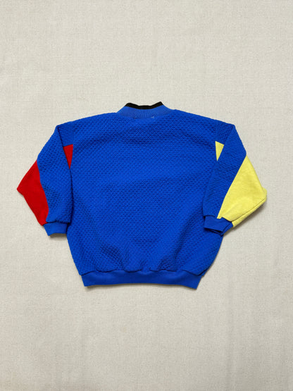 80s 90s Vintage Oshkosh Bgosh Galaxy UFO Multicolour Waffle Longsleeve Top / 3T 4T / Made in USA