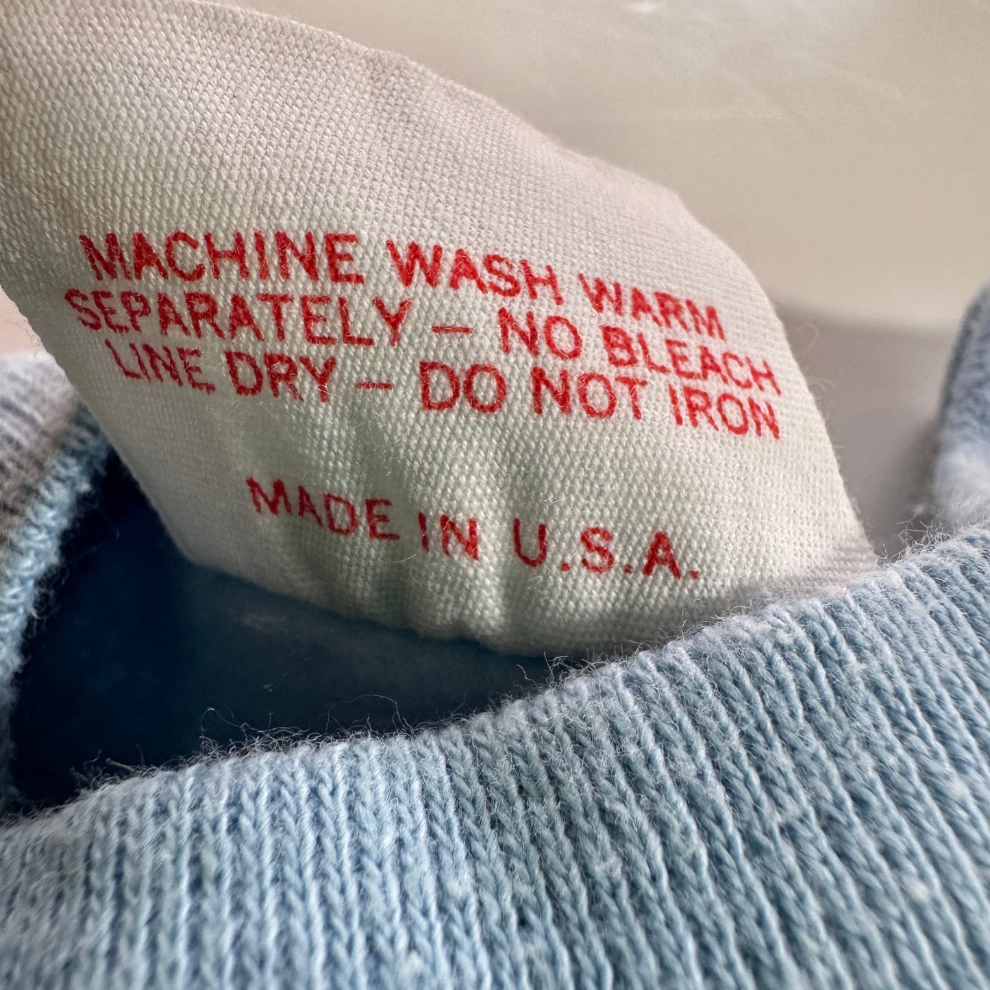 80s Kids Vintage Disney Mickey Mouse Light Blue Pullover Crew Sweatshirt M 6Y 7Y 8Y Made in USA