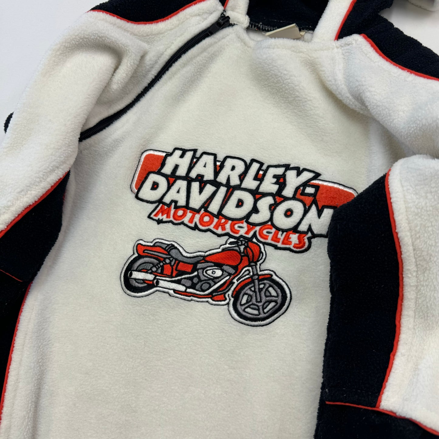 Kids Toddler Baby Harley Davidson Motorcycles Fleece Zip Onesie with Hood Big Logo 18m 24m 2Y