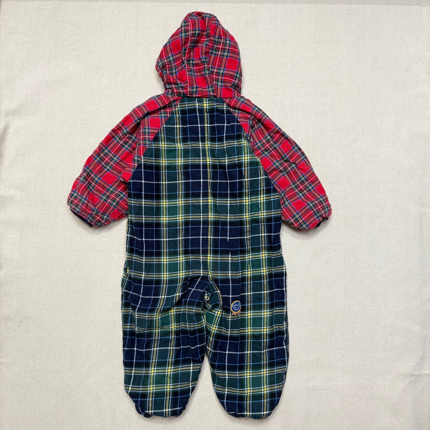 Vintage The Disney Store Winnie the Pooh Plaid Check Thick Winter Romper / 24m 2T 3T