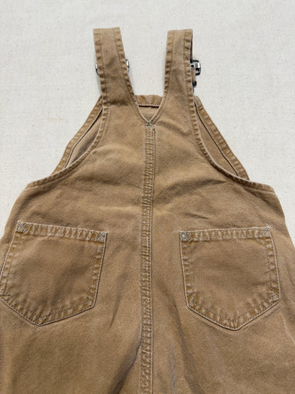 90s 2000 Kids Infant Vintage Carhartt Canvas Bib Light Brown Overall / 12m 18m 24m