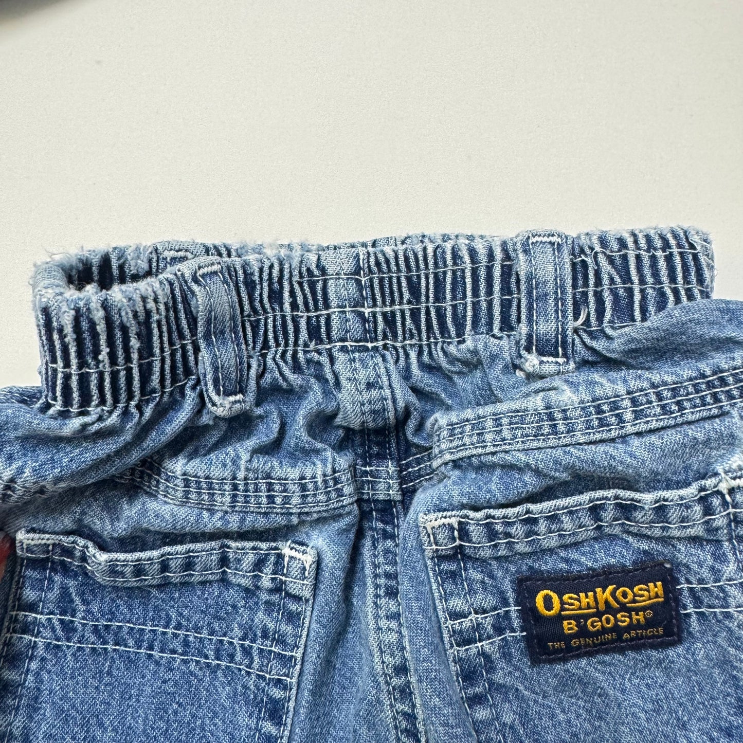 90s Kids Toddler Infant Vintage Baby B’Gosh Oshkosh Elastic Waistband Denim Pant //6m9m/