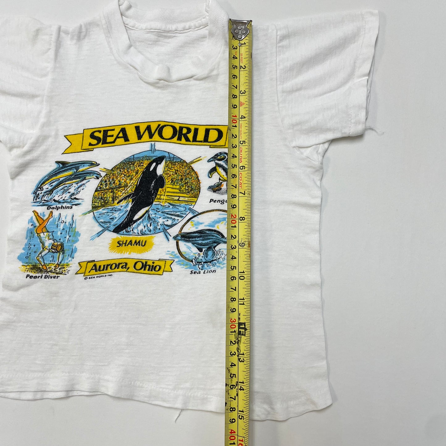 70s Kids Toddler Vintage Sea World Aurora Ohio Sea Animals Water Show Souvenir Tshirt / 2y 3y 4y