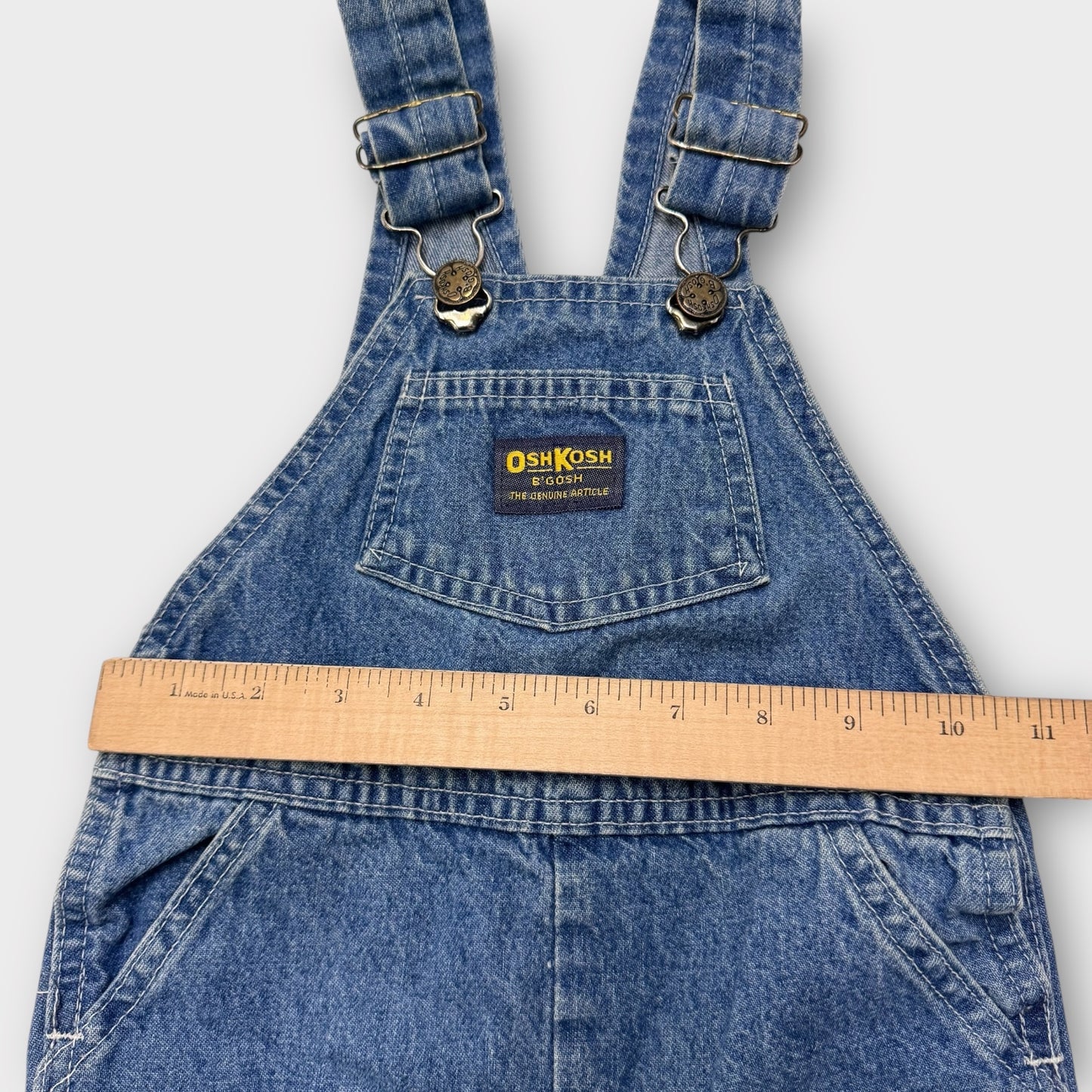 90s Kids Toddler Vintage Oshkosh B’Gosh Vestbak Denim Shortall Made in USA 3T