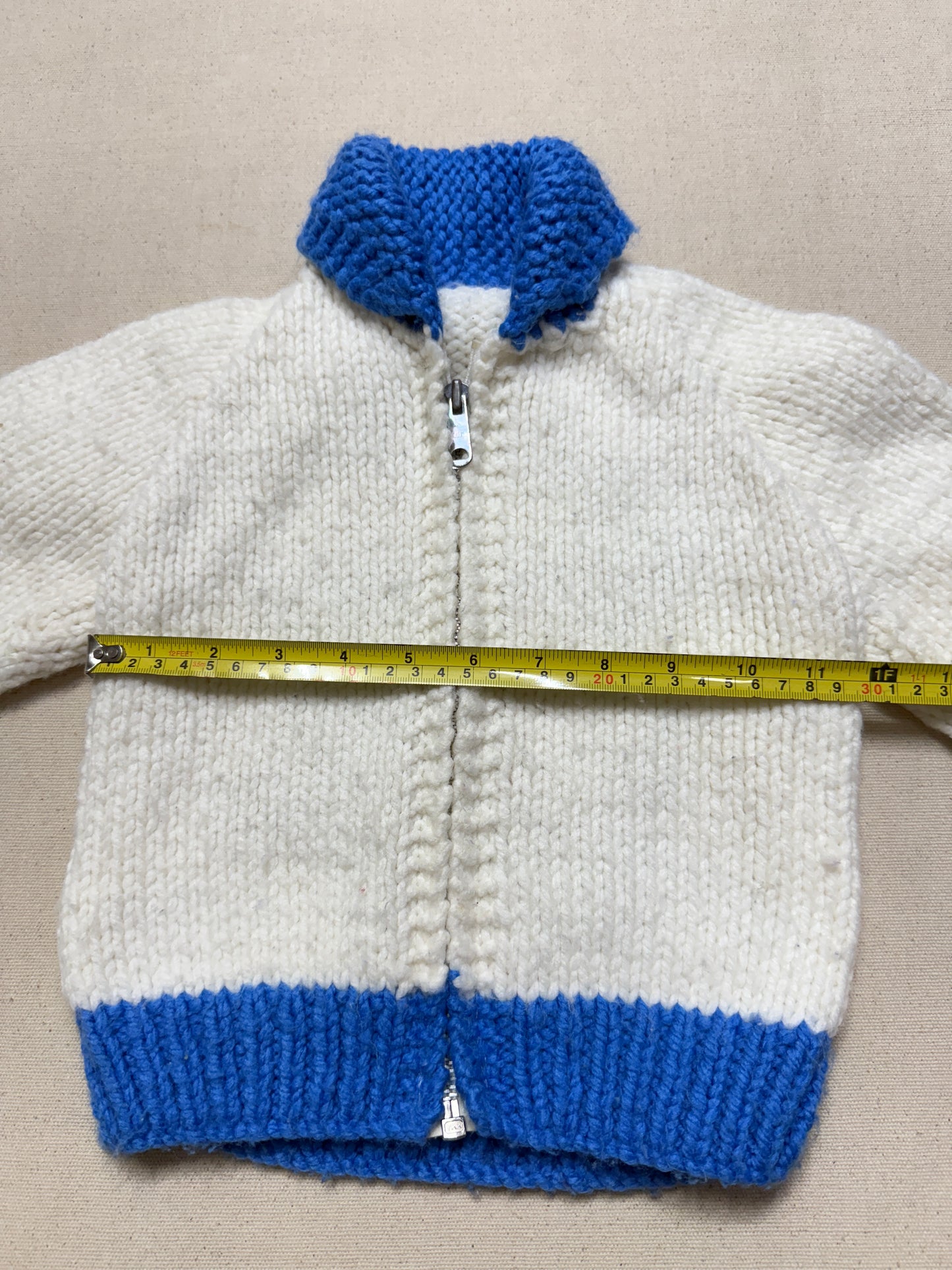 80s Kids Toddler Vintage Locomotive Engine Train Embroidered YKK Zipper Shawl Collar Cowichan Sweater / 2T 3T 4T