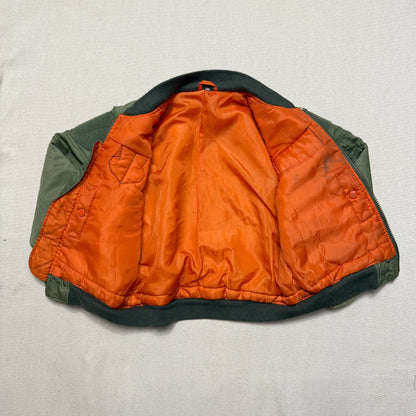 90s 2000' Kids Vintage Fox Outdoor Products Kahki Orange Reversible MA-1 Jacket / 7y 8y 9y