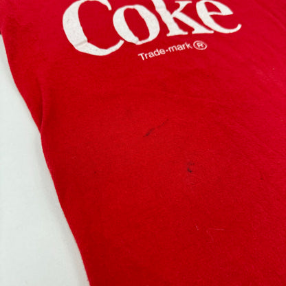 80s Vintage Kids/Youth Coke `Enjoy Coke’ Red T-shirt Baby Tee L