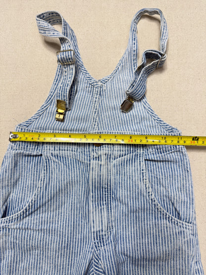 80s 90s Kids Vintage Oshkosh Bgosh Hickory Stripe Suspender Unique Design Slim Straight Overall / 4T 5T / Made in USA