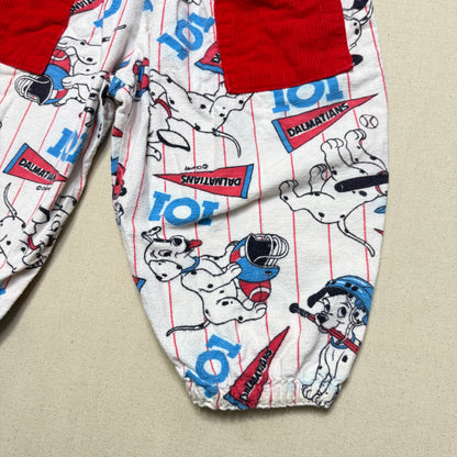 90s Kids Vintage Handmade Dalmatian Loose Fit Overall & Corduroy Zip Up Jacket 2pc Set / 4T 5T