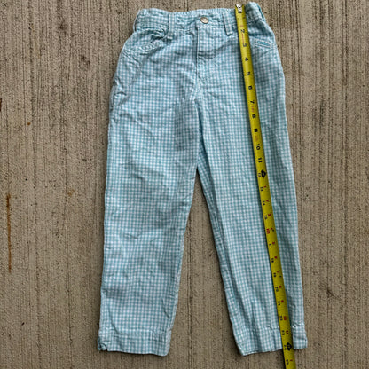 Vintage Kids Oshkosh Light Blue Checkered Pant No Tag