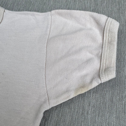 70s Kids Vintage Singapore Dragons Print on a Beige Short Sleeve T-Shirt 5Y 6Y