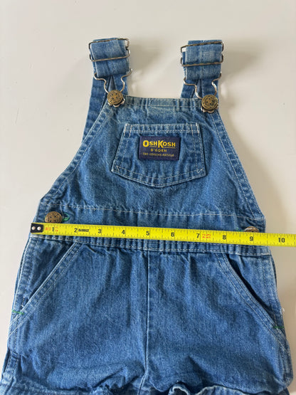 90s Kids Toddler Infant Vintage Baby B’Gosh Oshkosh Blue Denim 100% Cotton Shortalls //6m / Made in USA