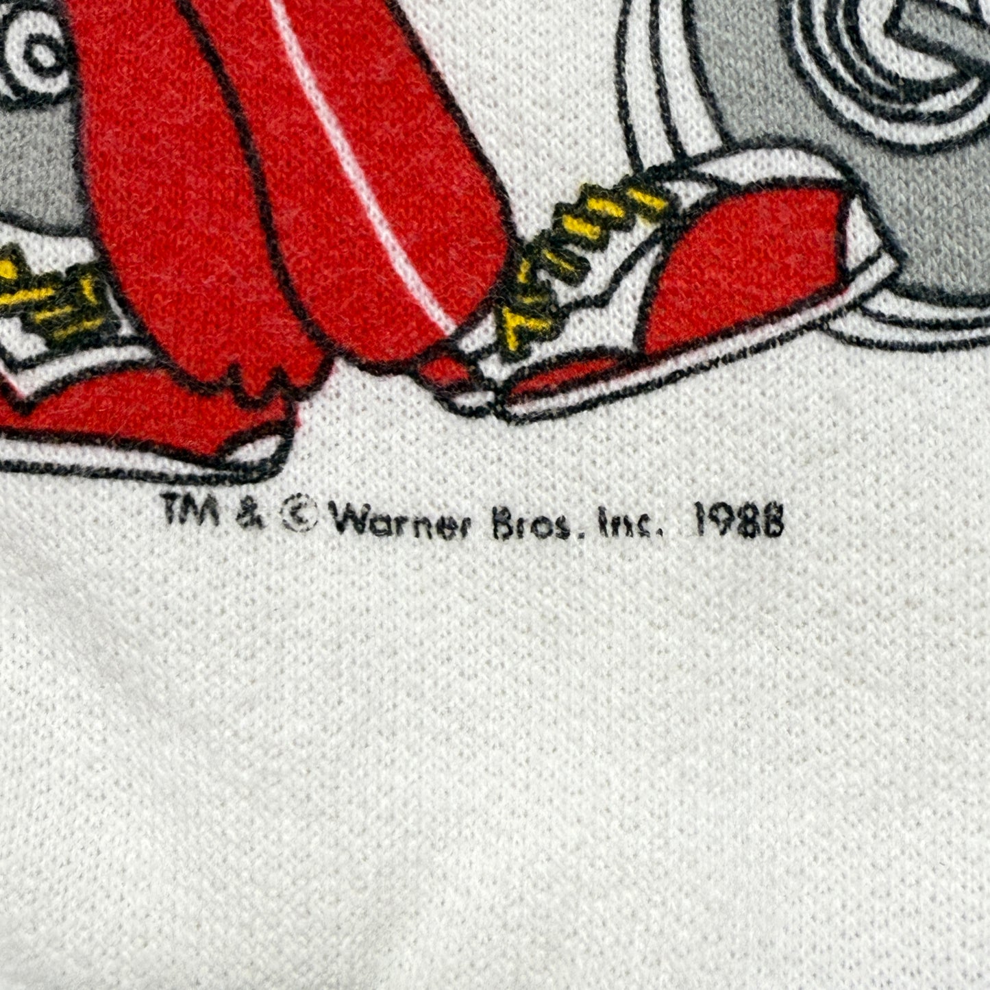 1988 80s Kids infant Baby Vintage Bugs Bunny Weight-Lifter Gray Raglan Sleeve Sweatshirt / 0m 3m 6m