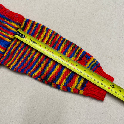 Kids Toddler Vintage Handmade Rainbow Big Heart Pattern Knit Sweater / 3T 4T 5T