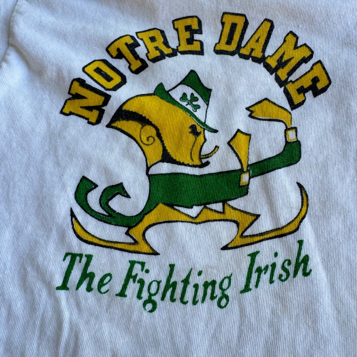 80s Vintage Kids Champion Notre Dame White T-shirt S 6Y 8Y Made in USA