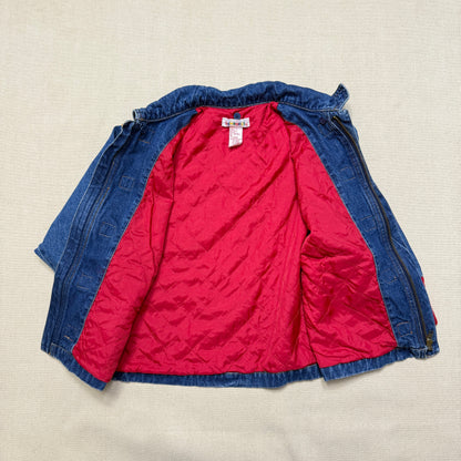 90s Kids Vintage Gymboree Rainbow Tag Quilted Lined Denim Toggle Jacket / 5y 6y 7y