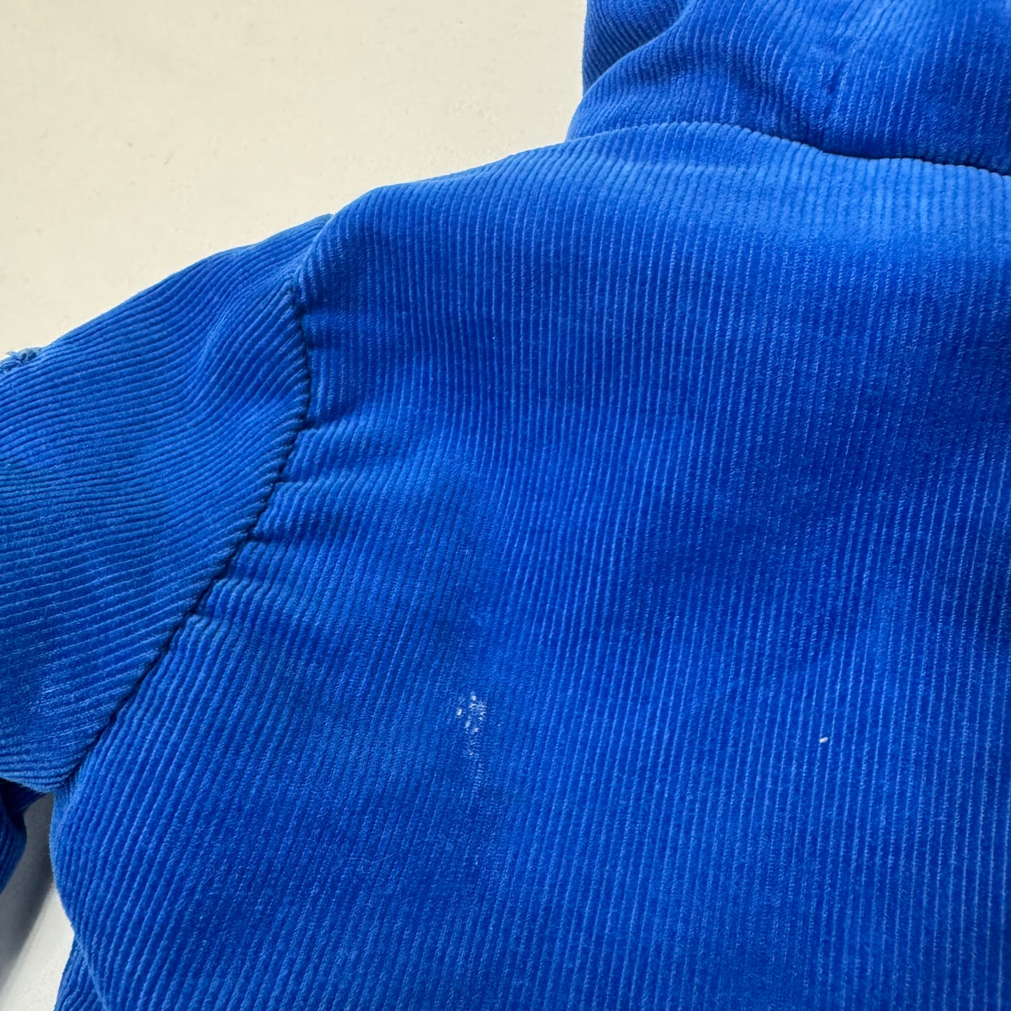 90s Kids Toddler Oshkosh B’Gosh Royal Blue Corduroy Zip Lined Jacket With Hood 24m/ Made in USA