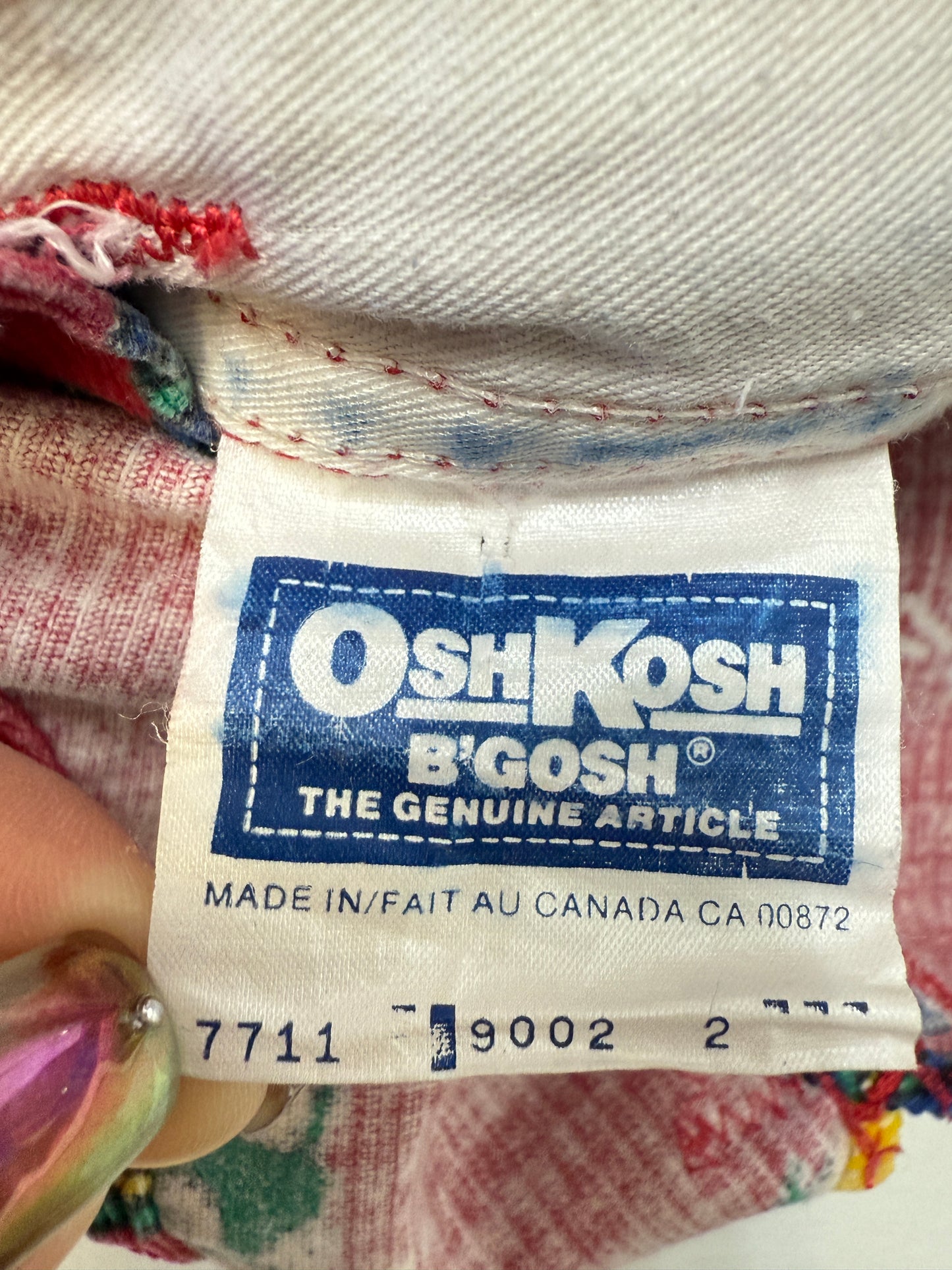 90s Kids Toddler Vintage Oshkosh Bgosh Red Cordury Plane Helicopter Tractor Bus AOP Cotton Overall / 2T/ Made in Canada