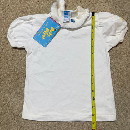 90s Kids Toddler Infant Vintage Baby B’Gosh Oshkosh 2 Piece Set Navy White Star Pattern Overall White T-shirt/ 3m 6m 24m/ Made in USA