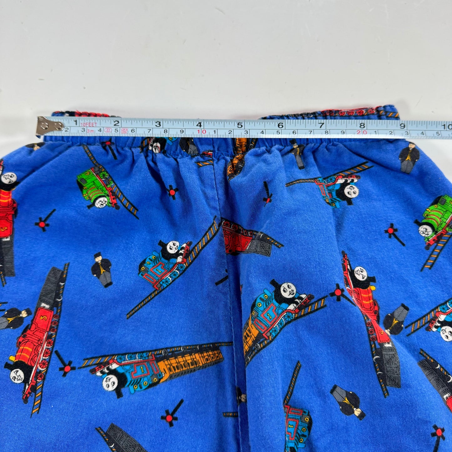 1996 90s Kids Toddler Vintage Thomas The Tank Engine & Friends Plaid Lined Pant AOP Trains Reversible 4Y 5Y Made in USA