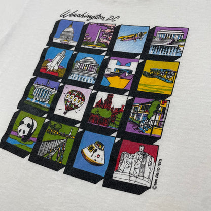 90s 1991' Kids Toddler Vintage Washington DC Canvas Art Print Souvenir Tshirt / 3y 4y 5y 6y