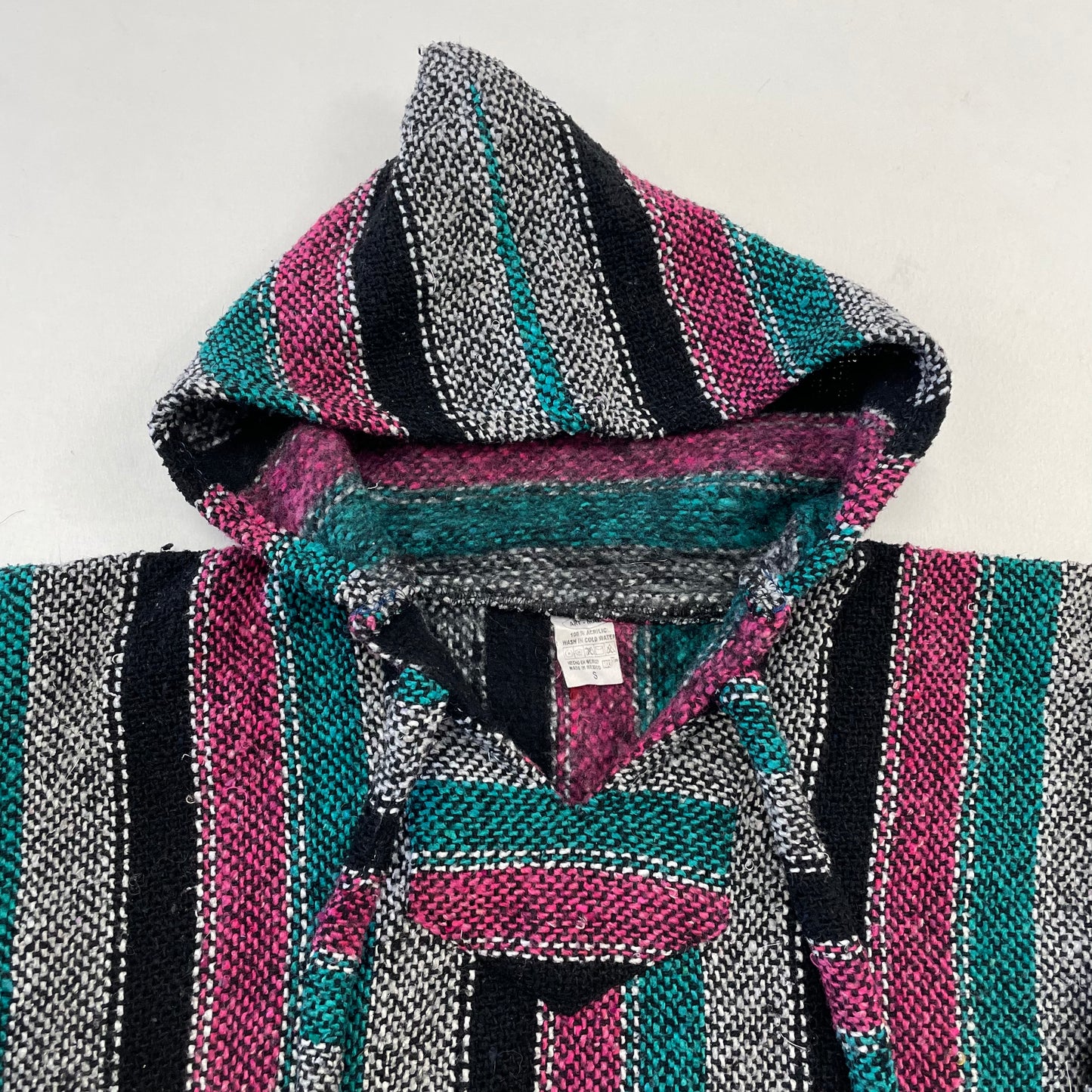 Kids/Teen Vintage Baja Mexican Hooded Sweater Size S