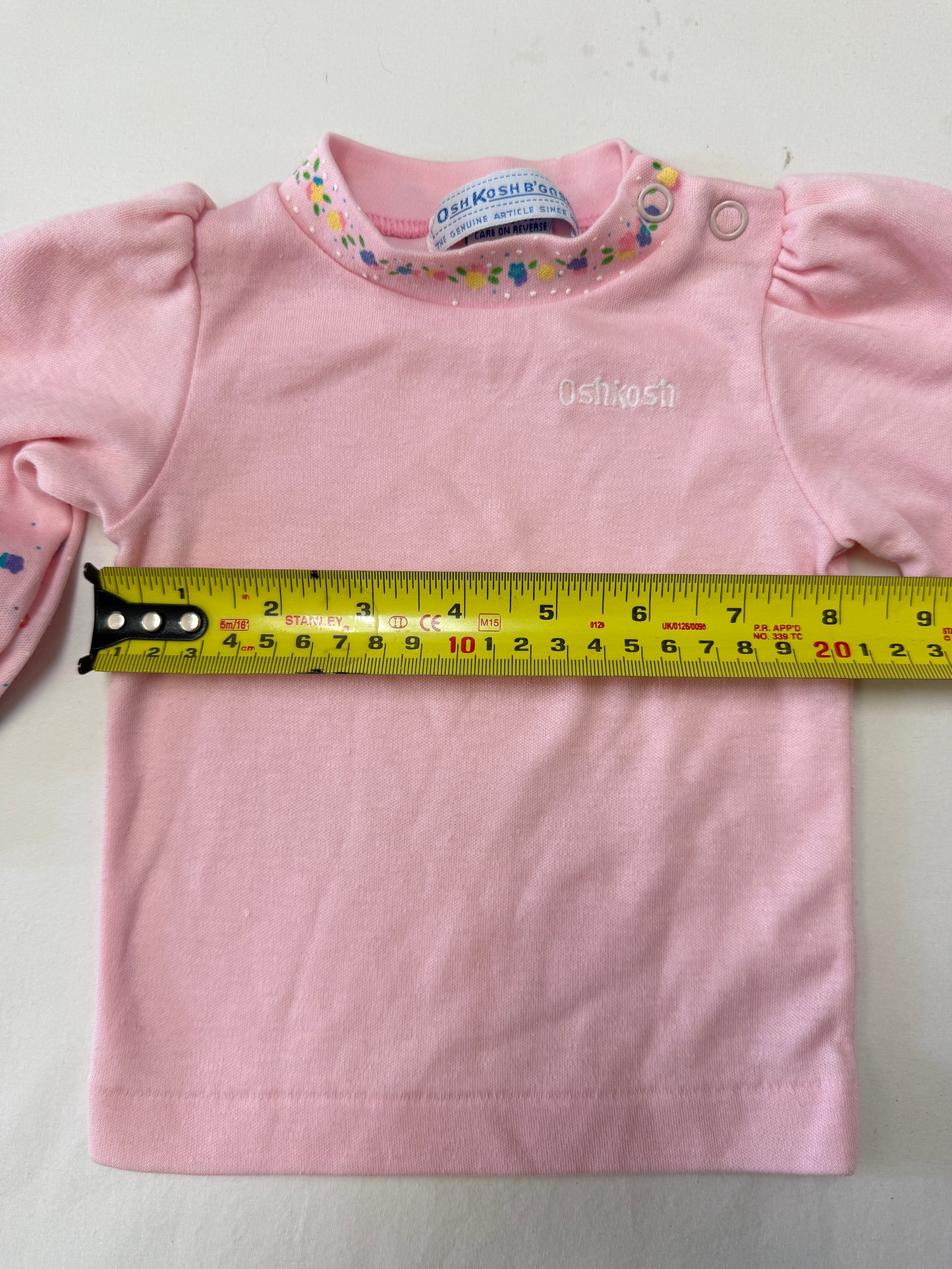 90s Kids Infant Baby Vintage Oshkosh Bgosh Floral AOP Longsleeve Shirt and Overall 2pc Set / 0m 3m / Made in USA