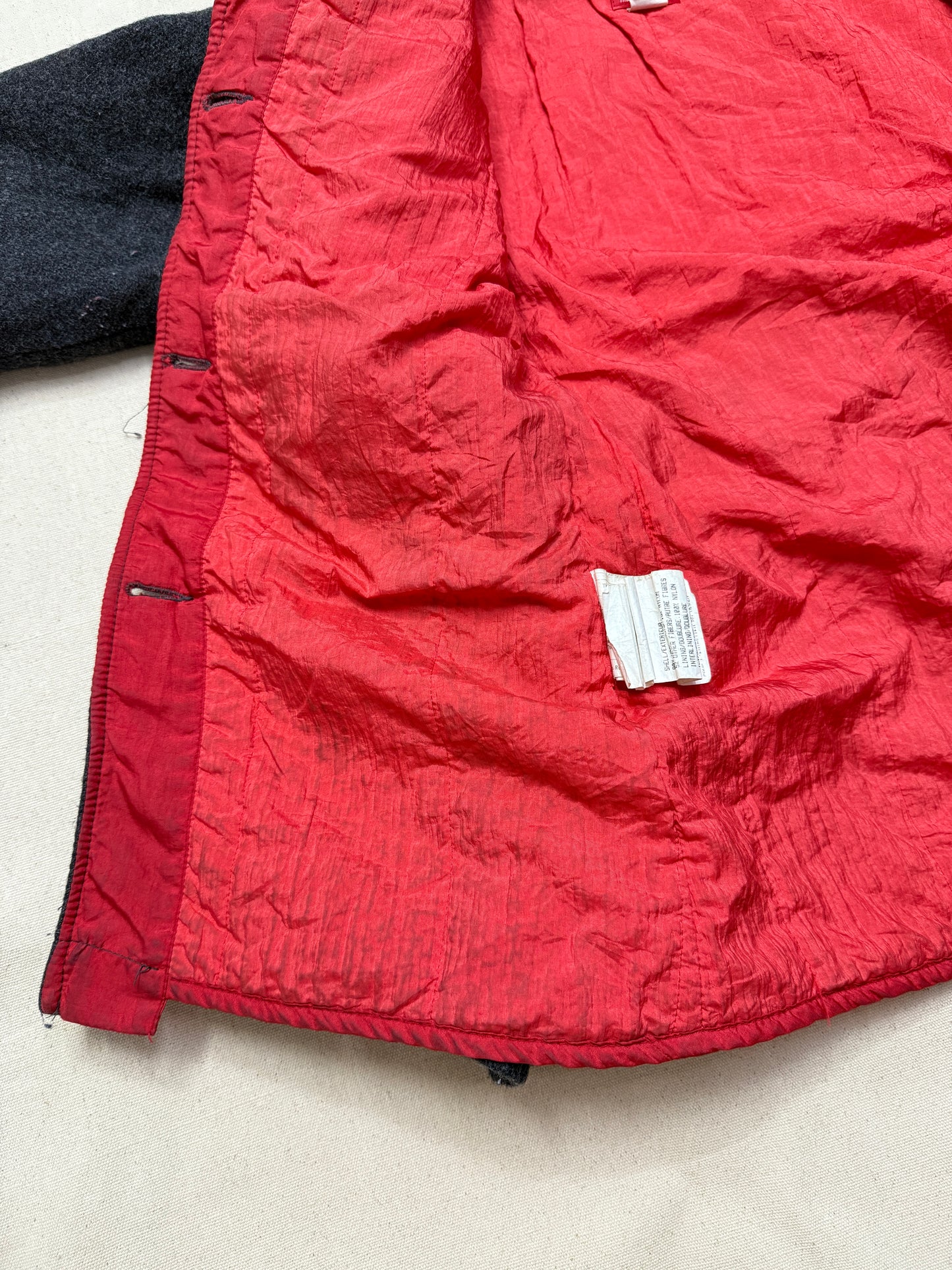 80s 90s Kids Vintage Oshkosh Bgosh Flower Rose Buttons A Line Lined Wool Jacket / 6y 7y