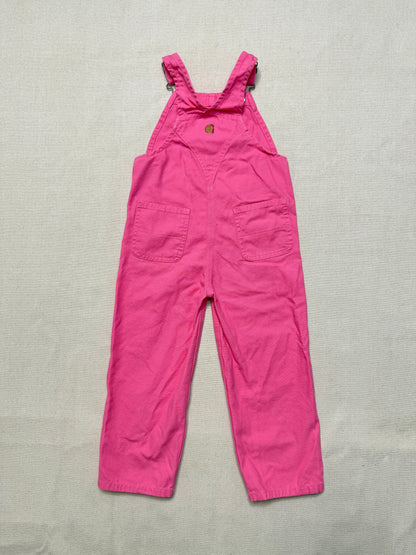 Modern Kids Toddler Carhartt Vivid Pink Bib Cotton Overall / 3T 4T