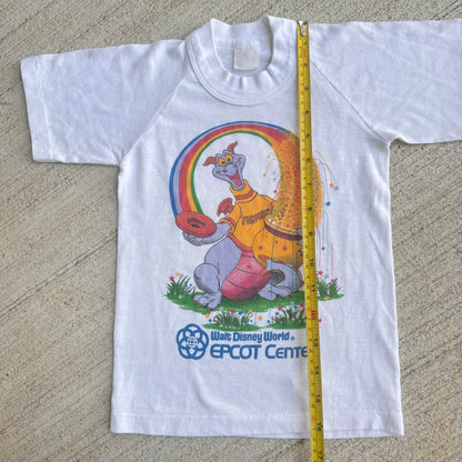 Kids Toddler Vintage Disney  White 50/50 T-Shirt Figment Character Epcot Center S 3Y 4Y 5Y