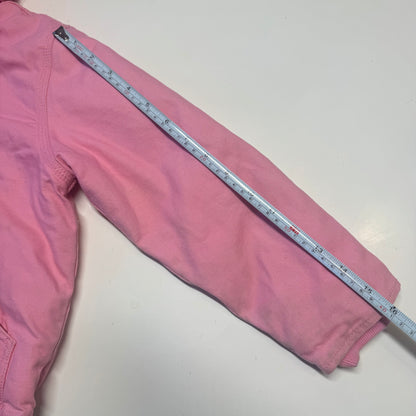 2000s Kids Vintage Pink Carhartt Zip Hooded Fleece Lined Jacket XS 6Y