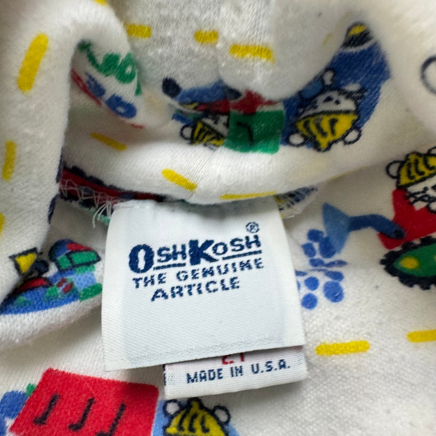 90s Kids Toddler Vintage Oshkosh Bgosh “ Mice at work” AOP Turtleneck Longsleeve Top / 2T/Made in USA