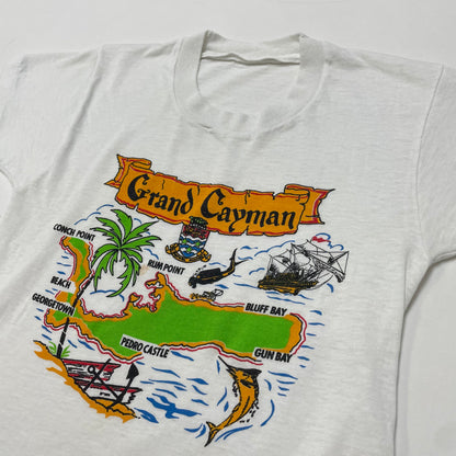 80s 90s Kids Toddler Vintage Grand Cayman, Cayman Islands Geologic Map Souvenir Tshirt / 3y 4y 5y