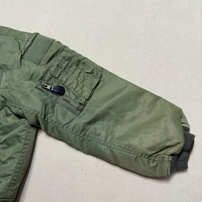 90s 2000' Kids Vintage Fox Outdoor Products Kahki Orange Reversible MA-1 Jacket / 7y 8y 9y