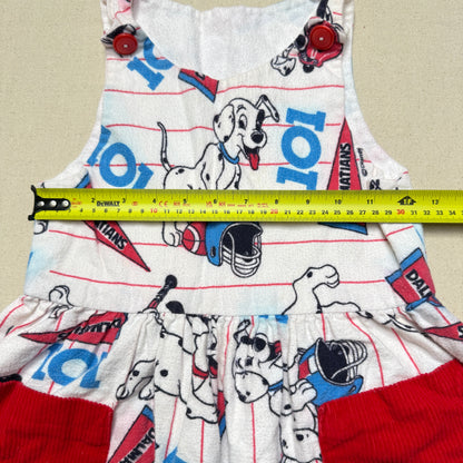 90s Kids Vintage Handmade Dalmatian Loose Fit Overall & Corduroy Zip Up Jacket 2pc Set / 4T 5T