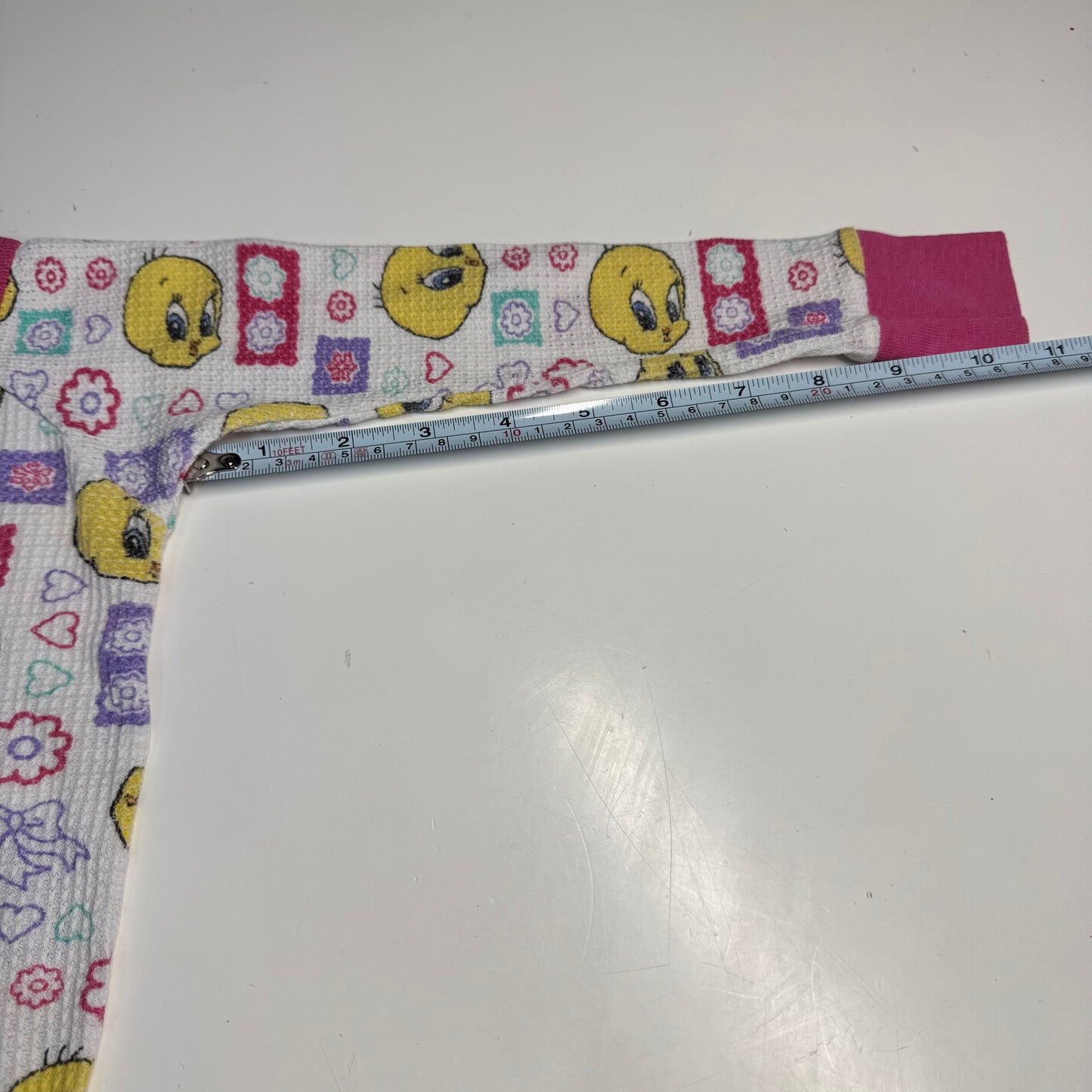 90s Kids Toddler Vintage Looney Tunes Tweety Bird Waffle Long Sleeve Pullover Shirt AOP 18m 2Y 3Y