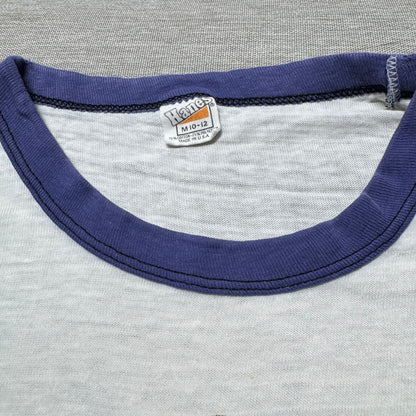 70s Kids Vintage Hanes Utah Honey Bee Souvenir Print White Short Sleeve T-Shirt M 10Y 11Y 12Y Made in USA