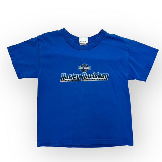 2015 Kids Youth Blue Harley Davidson 100% Cotton Orlando Florida T-Shirt S 8Y 9Y 10T