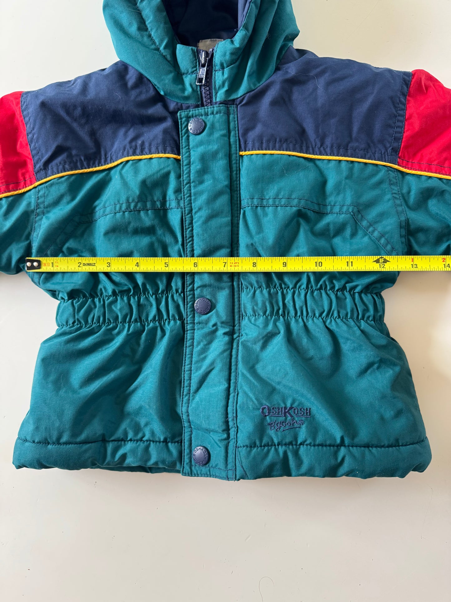 200s Kids Toddler Infant Vintage Baby B’Gosh Oshkosh Thick Multicolour Zip Hooded Jacket//12m/18m