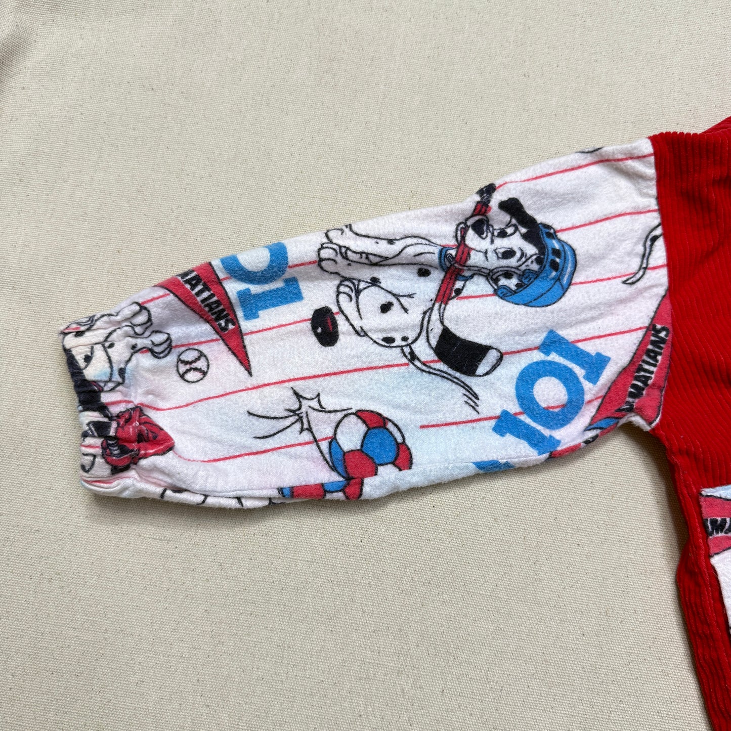 90s Kids Vintage Handmade Dalmatian Loose Fit Overall & Corduroy Zip Up Jacket 2pc Set / 4T 5T