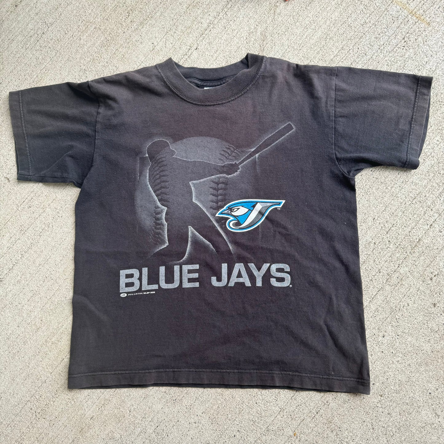 Early 2000 Kids Vintage Blue Jays MLB Black T-shirt S 6-8Y